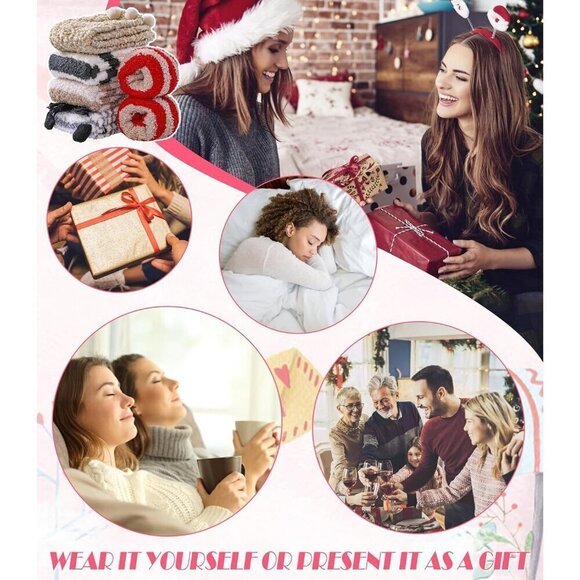 ❤️Fuzzy Socks for Women Soft Cozy Fluffy Winter Warm Slipper Animal Socks - Picture 6 of 7